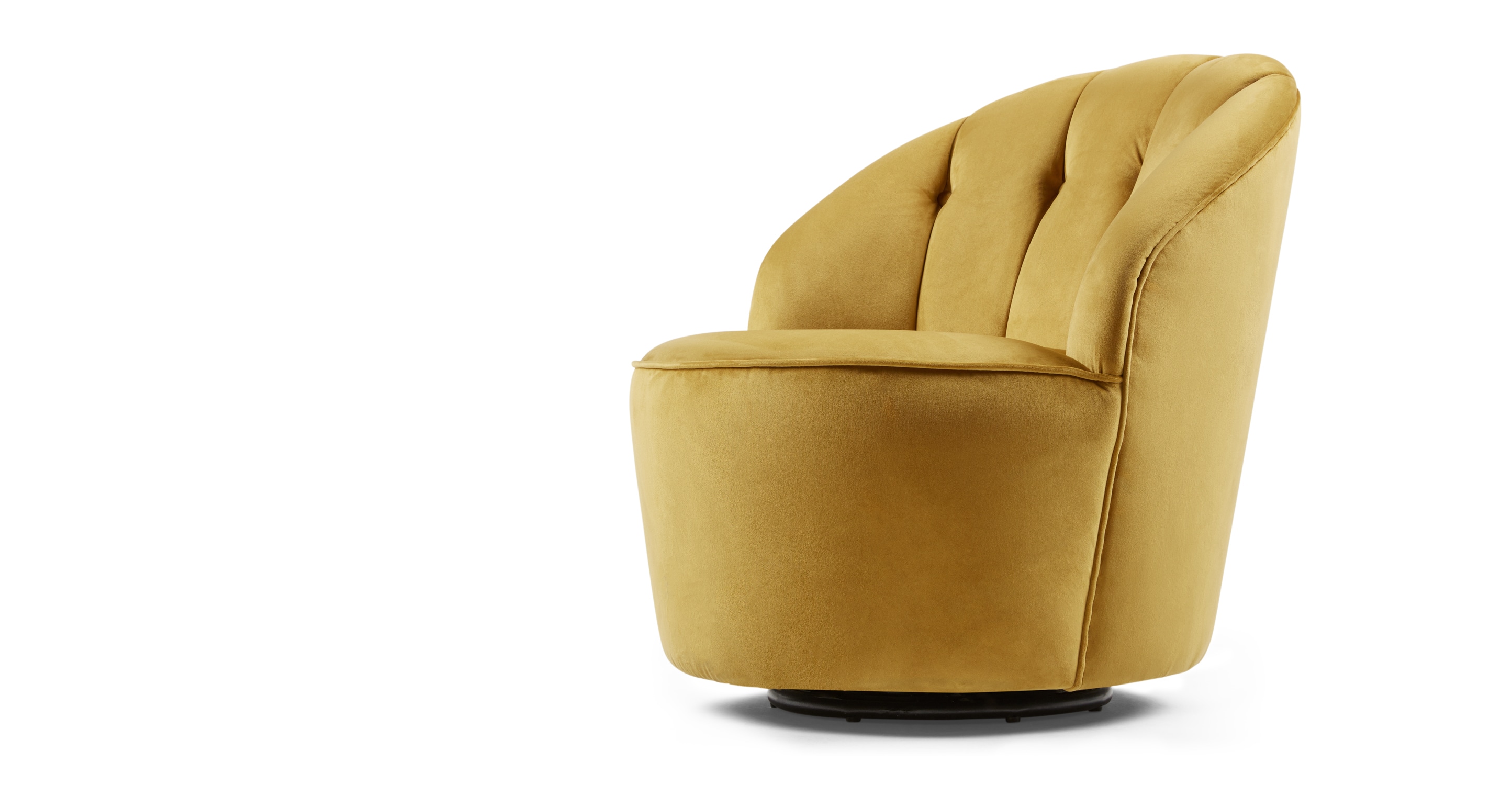 Margot Swivel Accent Chair, Antique Gold Velvet • Sofas Etc