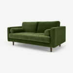 Scott Large 2 Seater Sofa, Grass Cotton Velvet