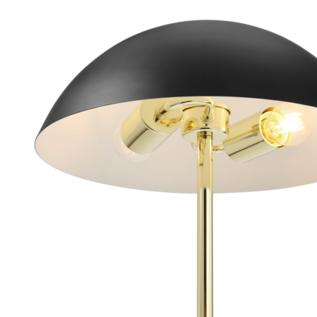 Adalyn Floor Lamp, Black Marble & Brass