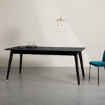 Albers Extending 6-12 Seat Dining Table, Black Stained Oak