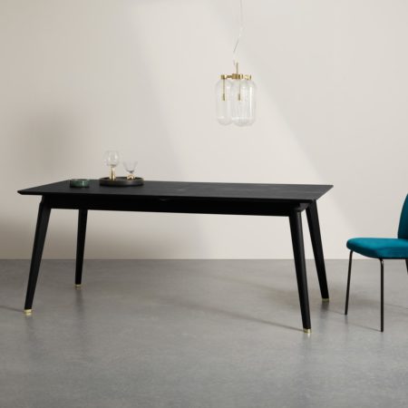 Albers Extending 6-12 Seat Dining Table, Black Stained Oak