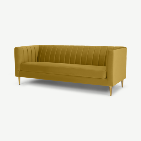 Amicie 3 Seater Sofa, Vintage Gold Velvet