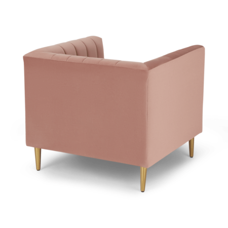 Amicie Armchair, Blush Pink Velvet