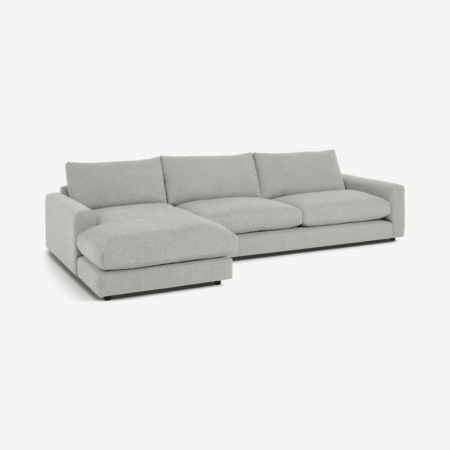 Arni Large Left Hand Facing Chaise End Corner Sofa, Grey Textured Weave
