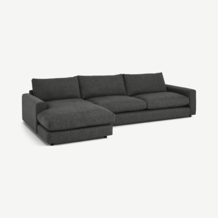 Arni Large Left Hand Facing Chaise End Corner Sofa, Slate Textured Weave