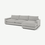 Arni Large Right Hand Facing Chaise End Corner Sofa, Grey Textured Weave