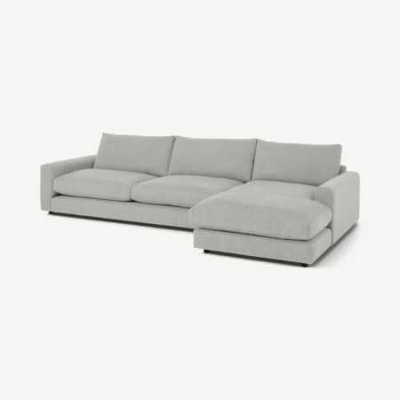 Arni Large Right Hand Facing Chaise End Corner Sofa, Grey Textured Weave