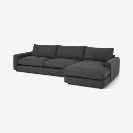 Arni Large Right Hand Facing Chaise End Corner Sofa, Slate Textured Weave