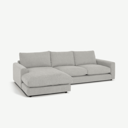 Arni Left Hand Facing Chaise End Corner Sofa, Grey Textured Weave