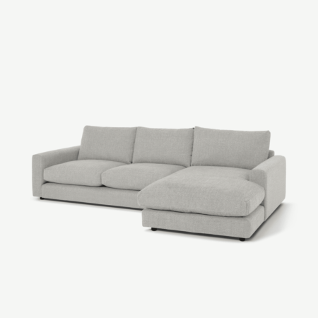 Arni Right Hand Facing Chaise End Corner Sofa, Grey Textured Weave