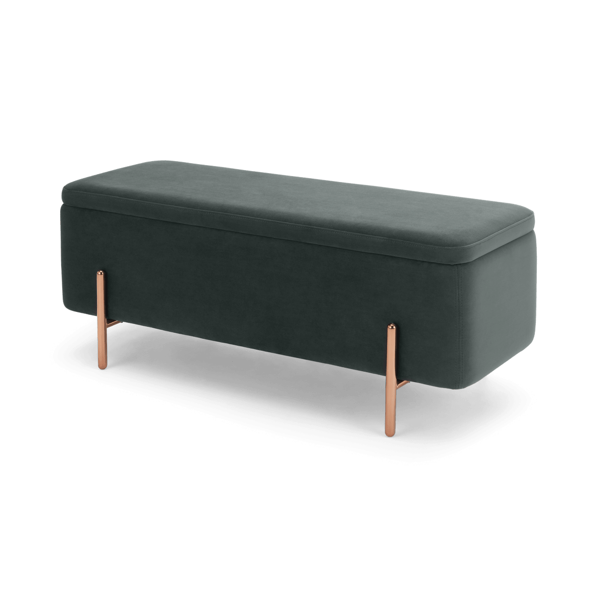 Asare Hallway Storage Bench, Royal Blue Velvet & Brass • Sofas Etc