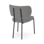 Asare Dining Chair, Steel Boucle & Black Leg
