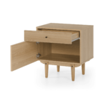 Asger Bedside Table, Oak Effect
