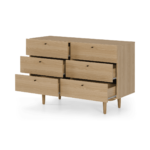 Asger Wide Chest of Drawers, Oak Effect