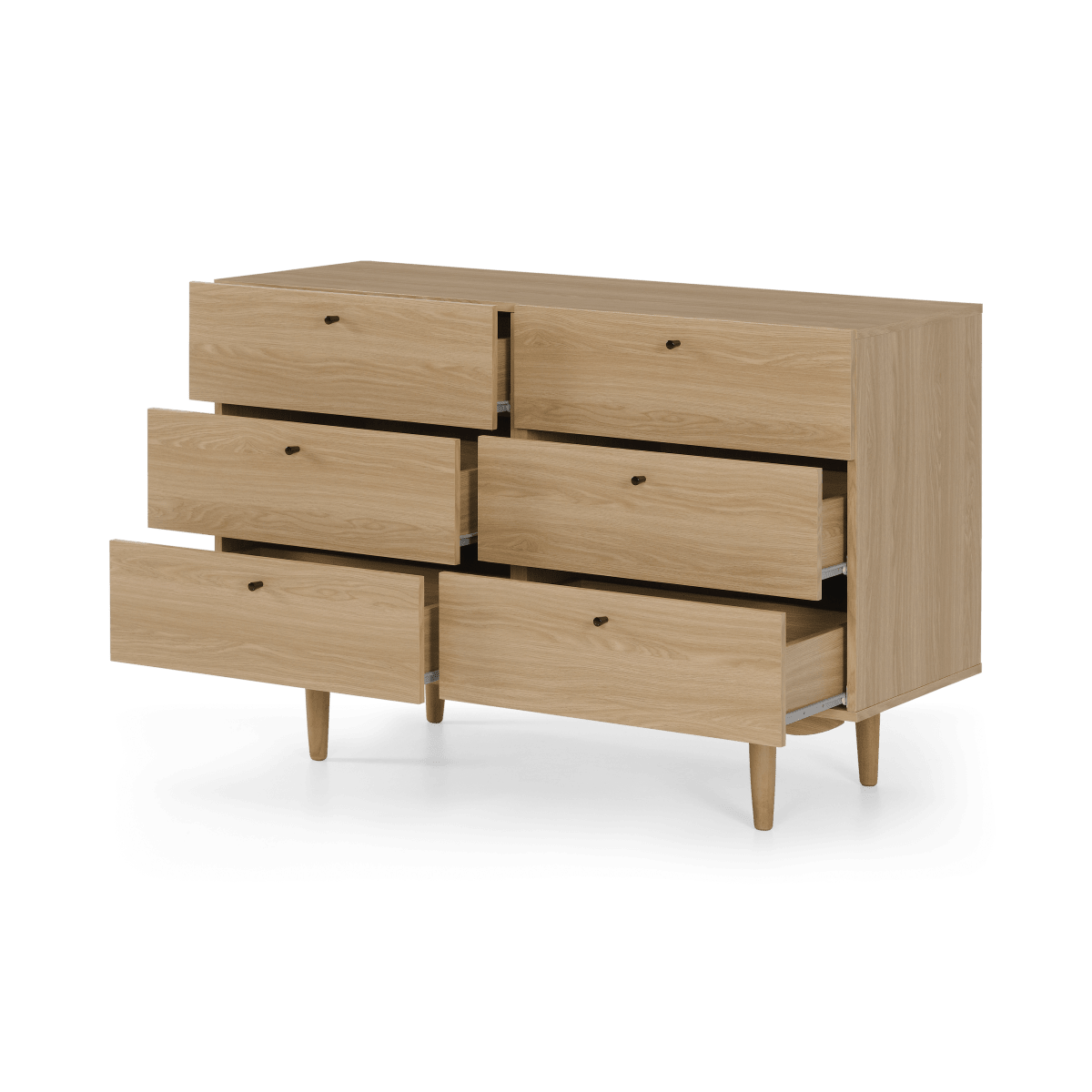 Asger Wide Chest of Drawers, Oak Effect • Sofas Etc
