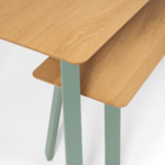 Asuna Dining Table & Bench Set, Oak & Fern Green