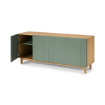 Asuna Wide Sideboard, Oak & Fern Green