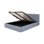 Bahra Double Ottoman Storage Bed, Washed Blue Cotton