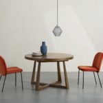 Belgrave 4- 6 Seat Round Extending Dining Table, Dark Stained Oak