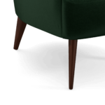 Bodil Accent Armchair, Bottle Green Velvet with Dark Wood Leg