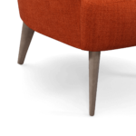 Bodil Accent Armchair, Rust Orange with Light Wood Leg