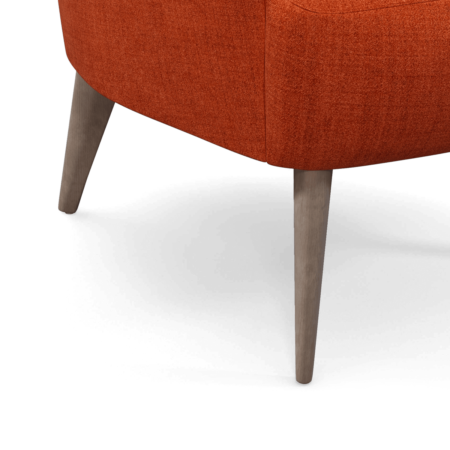 Bodil Accent Armchair, Rust Orange with Light Wood Leg
