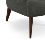 Bodil Accent Armchair, Steel Grey Velvet with Dark Wood Leg