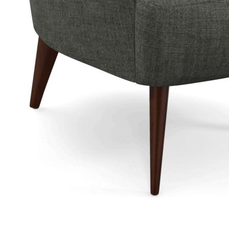 Bodil Accent Armchair, Steel Grey Velvet with Dark Wood Leg
