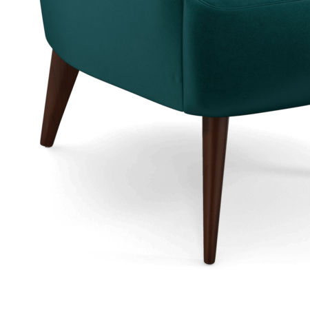 Bodil Accent Armchair, Tuscan Teal Velvet with Dark Wood Leg