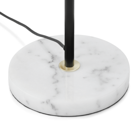 Boll Floor Lamp, White Marble, Black & Frosted Glass