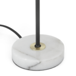 Boll Tall Table Lamp, White Marble, Black & Frosted Glass