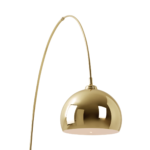 Bow Large Arc Overreach Floor Lamp, Brass and Black Marble