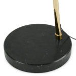 Bow Large Overeach Arc Floor Lamp, Brass, Black Marble & Smoke Grey