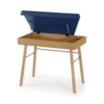 Brennan Lift-Top Desk, Oak and Blue