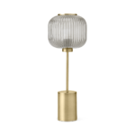 Briz Table Lamp, Antique Brass & Grey