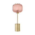 Briz Table Lamp, Antique Brass & Pink