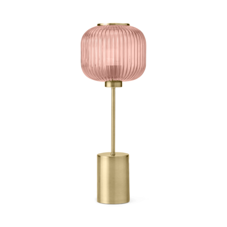 Briz Table Lamp, Antique Brass & Pink