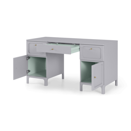 Bromley Wide Desk, Grey & Mint