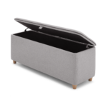 Burcot Upholstered Ottoman Storage Bench, Contrast Grey