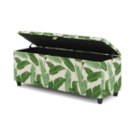 Burcot Upholstered Ottoman Storage Bench, Leaf Print