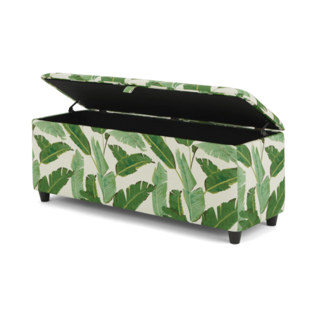 Burcot Upholstered Ottoman Storage Bench, Leaf Print