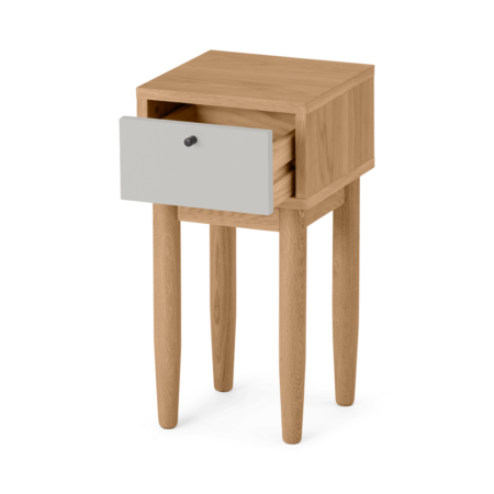 Campton Compact Set of 2 Bedside Tables, Oak & Grey