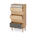 Campton Tall Multi Chest of Drawers, Oak & Grey