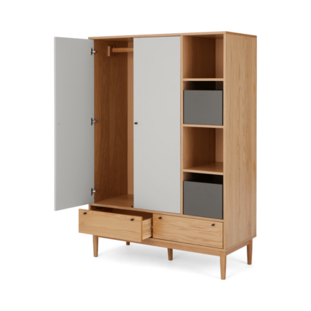 Campton Triple Wardrobe, Oak & Grey