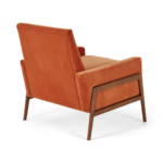 Cecil Accent Armchair, Cotton Velvet Burnt Orange