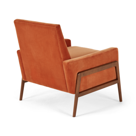 Cecil Accent Armchair, Cotton Velvet Burnt Orange