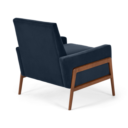 Cecil Accent Armchair, Cotton Velvet Navy