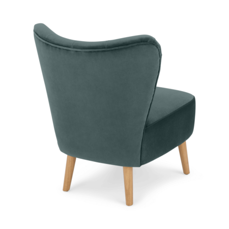 Charley Accent Armchair, Marine Green Velvet