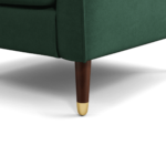 Content by Terence Conran Oksana Armchair, Plush Hunter Green Velvet with Dark Wood Brass Leg