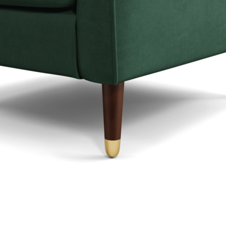 Content by Terence Conran Oksana Armchair, Plush Hunter Green Velvet with Dark Wood Brass Leg